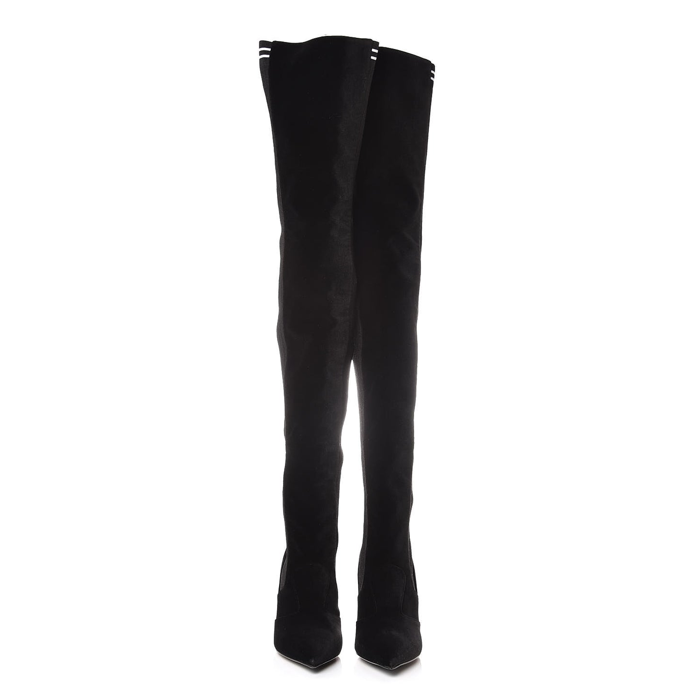 Velvet Lurex Rockoko Thigh High 105mm Boots 37 Black