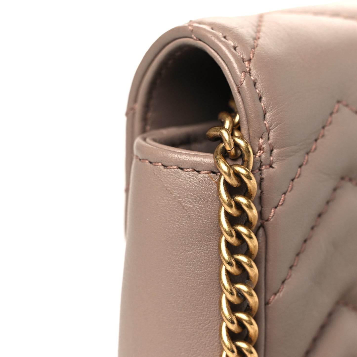 Calfskin Matelasse Super Mini GG Marmont Shoulder Bag Porcelain Rose