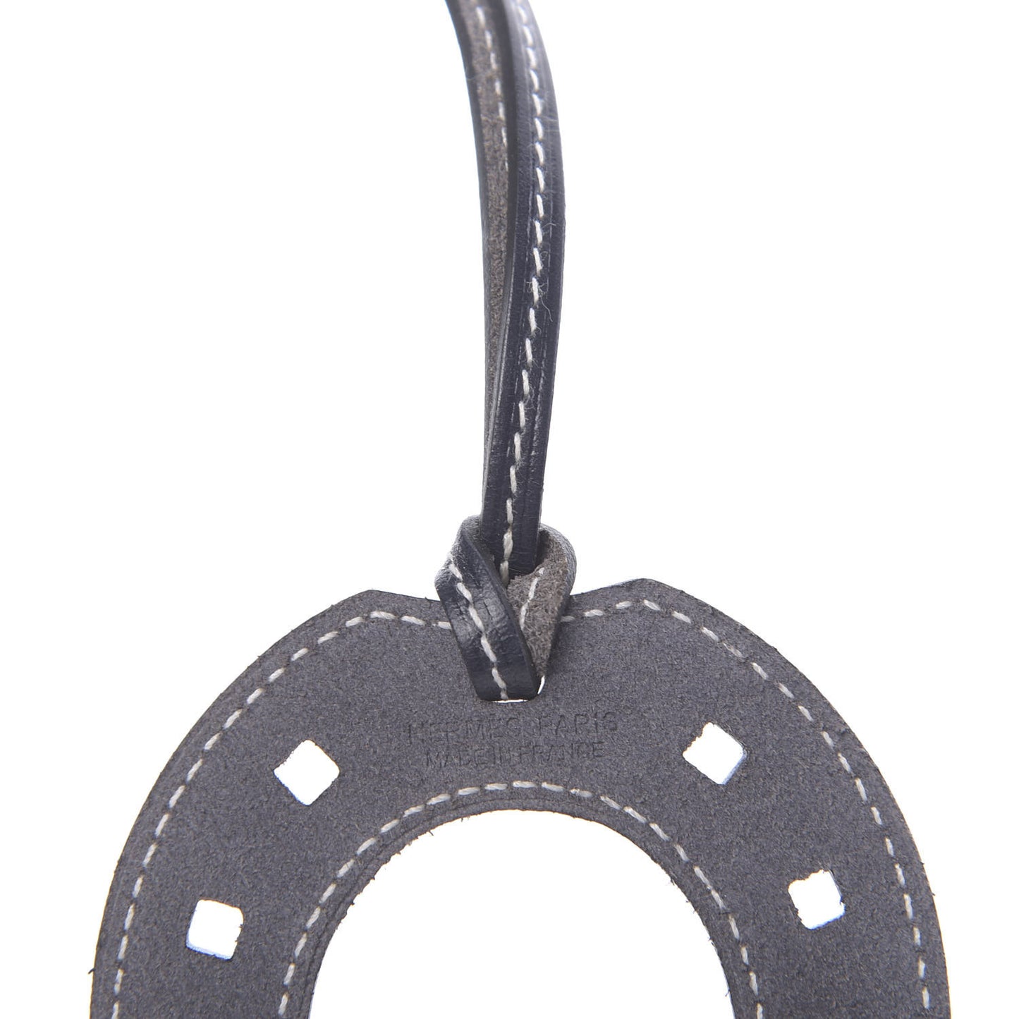 Veau Box Paddock Horseshoe Bag Charm Black