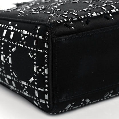 Christian Dior Satin Crystal Cannage Mini Lady Dior Black 10 of 13