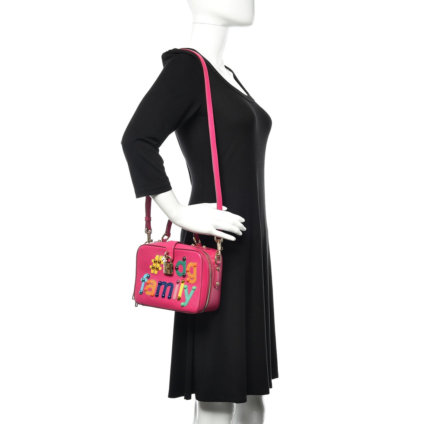 Calfskin Family Box Bag Hot Pink