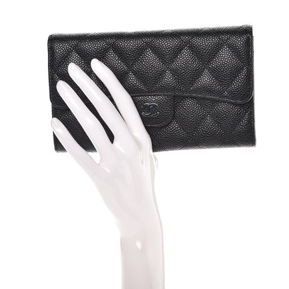 Chanel Caviar Quilted Large Flap Wallet Black 2 of 8
