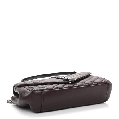 Saint Laurent Sheepskin Tri-Quilt Monogram Medium College Bag Bordeaux 4 of 14
