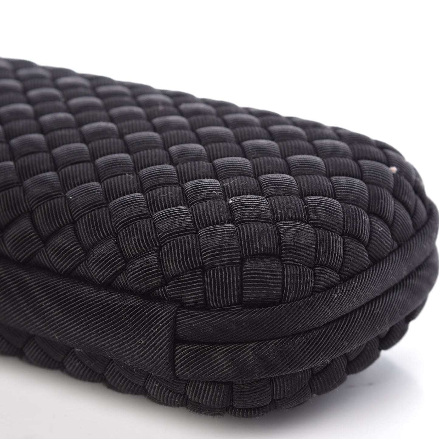 Satin Intreccio Impero Stretch Knot Clutch Black
