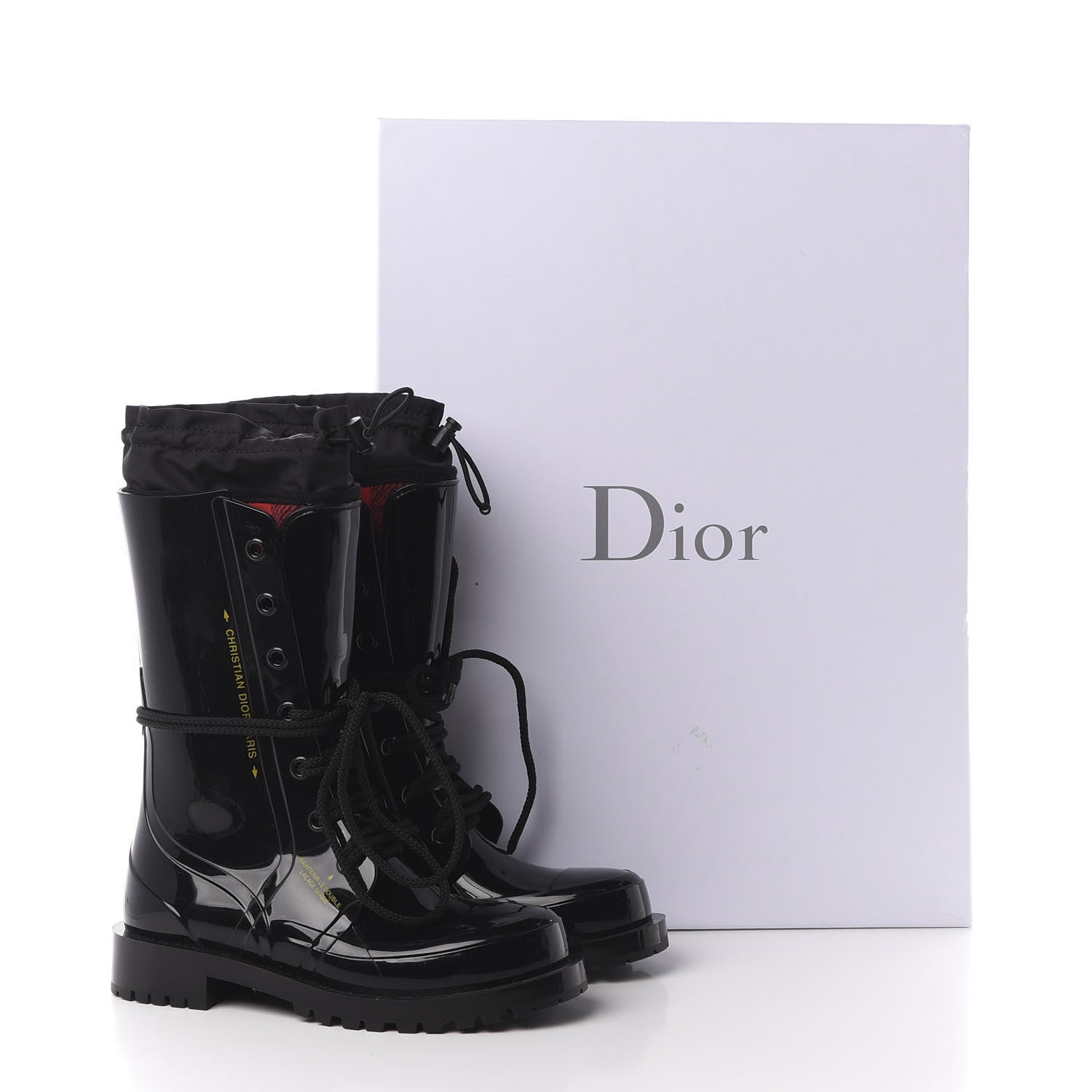 Christian Dior Shiny Rubber Diorcamp Low Boots 37 Black 10 of 10