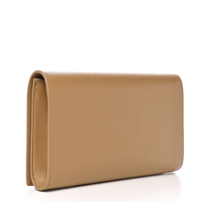 Saint Laurent Calfskin Monogram Large Belle De Jour Clutch Beige 2 of 5