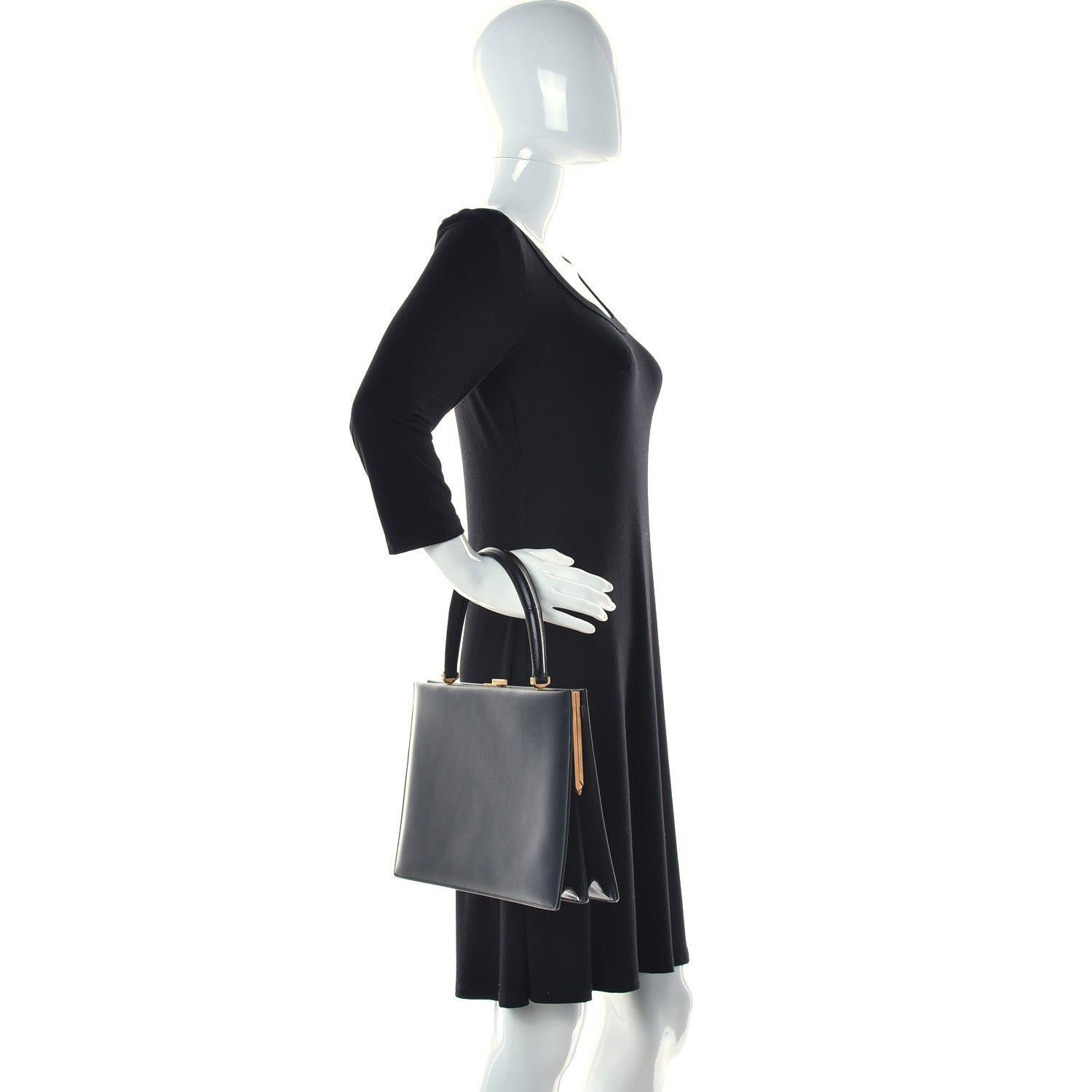 Celine Box Calfskin Medium Clasp Bag Black 3 of 14