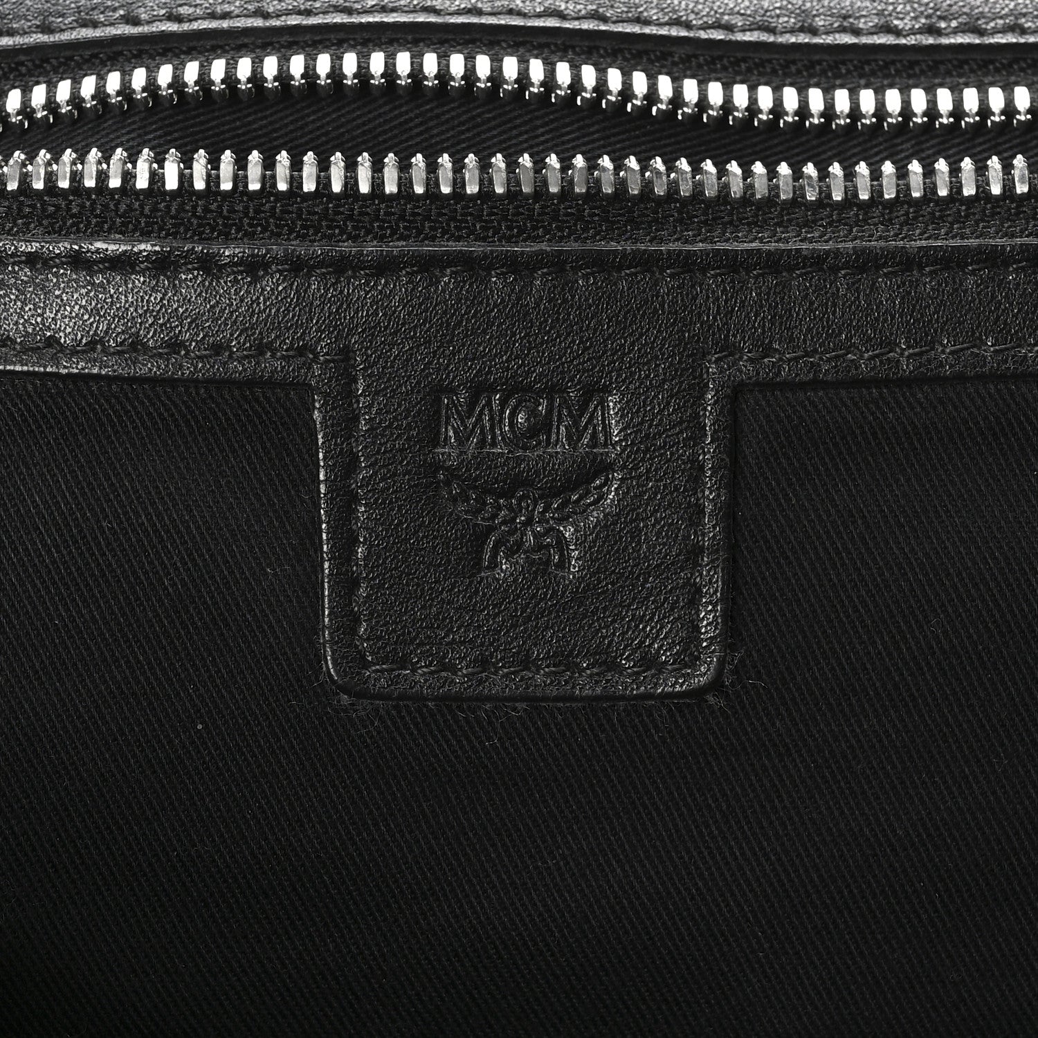 MCM Visetos Chevron Stripe Buckle Backpack Black 6 of 10