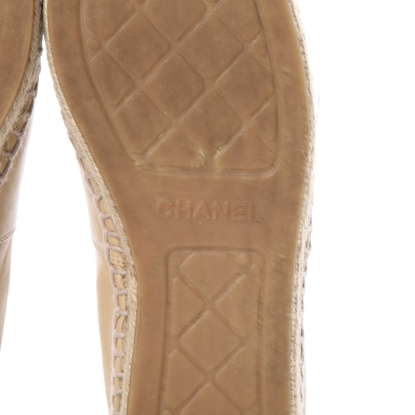 Lambskin CC Espadrilles 39 Beige Black