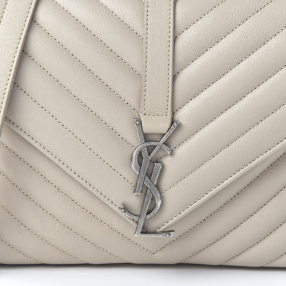 Saint Laurent Sheepskin Matelasse Chevron Monogram Medium College Bag Rose Antic 10 of 10
