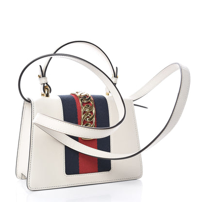 Gucci Calfskin Mini Sylvie Top Handle Bag White 6 of 14
