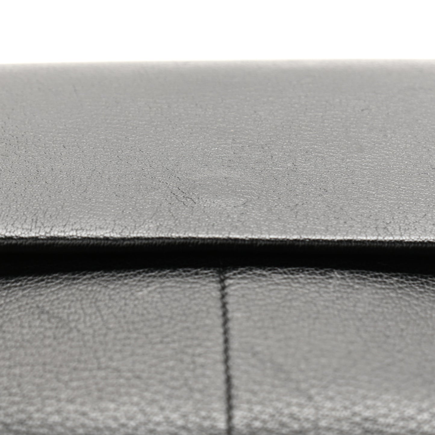 Goatskin Folded Clutch With Strap Black