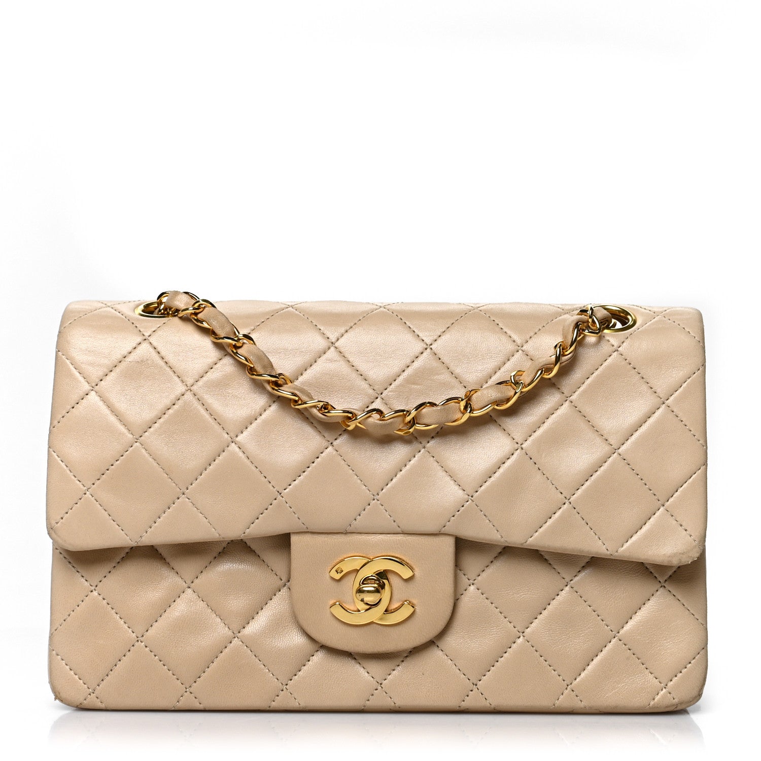 Chanel Lambskin Quilted Small Double Flap Beige 1 of 10