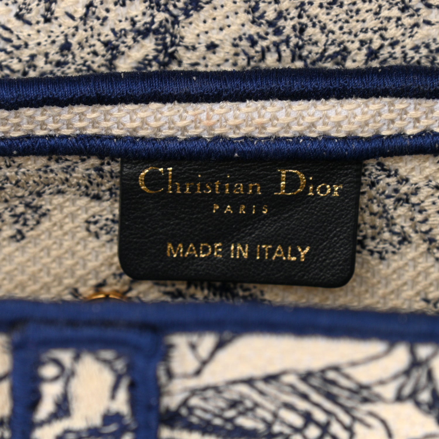Christian Dior Canvas Embroidered Toile de Jouy Saddle Bag Blue 6 of 10