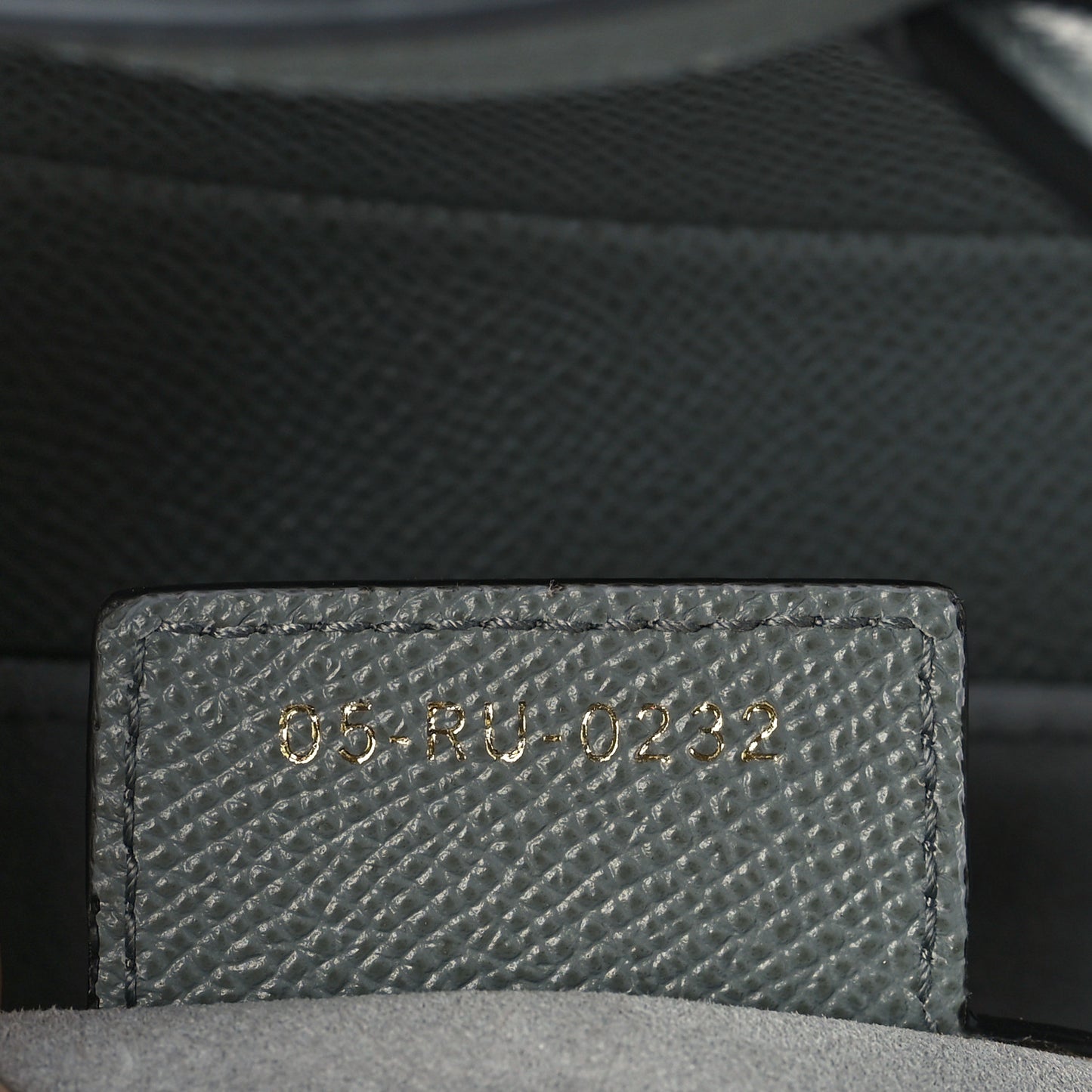 Grained Calfskin Saddle Bag Grey Stone