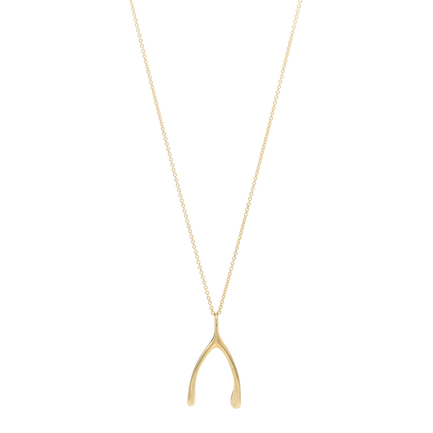 Jennifer Meyer 18K Yellow Gold Wishbone Pendant Necklace 1 of 4