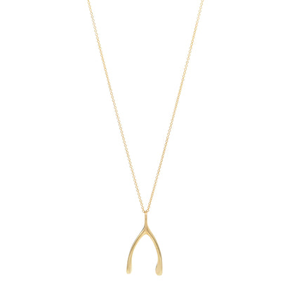 Jennifer Meyer 18K Yellow Gold Wishbone Pendant Necklace 1 of 4