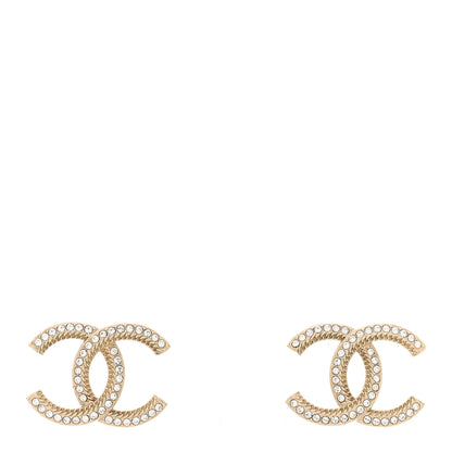 Chanel Crystal Large CC Earrings Gold 1 of 5
