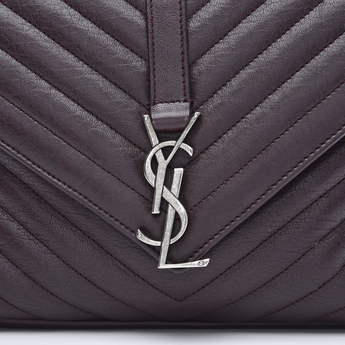 Sheepskin Matelasse Chevron Monogram Medium College Bag Amaranto