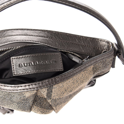 Burberry Shimmer Check Degrade Shoulder Bag Pewter 6 of 8