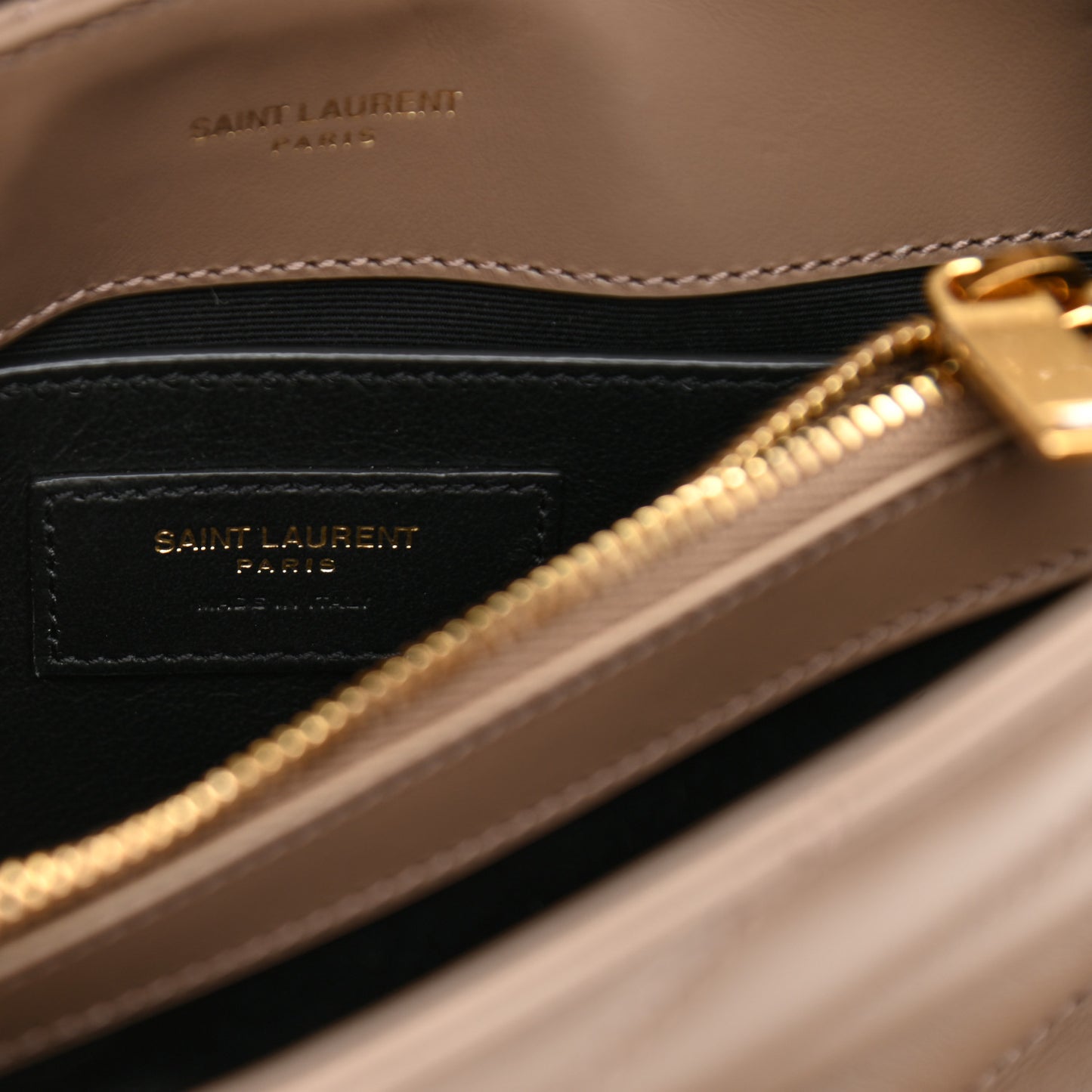 Calfskin Y Quilted Monogram Small Loulou Chain Satchel Taupe