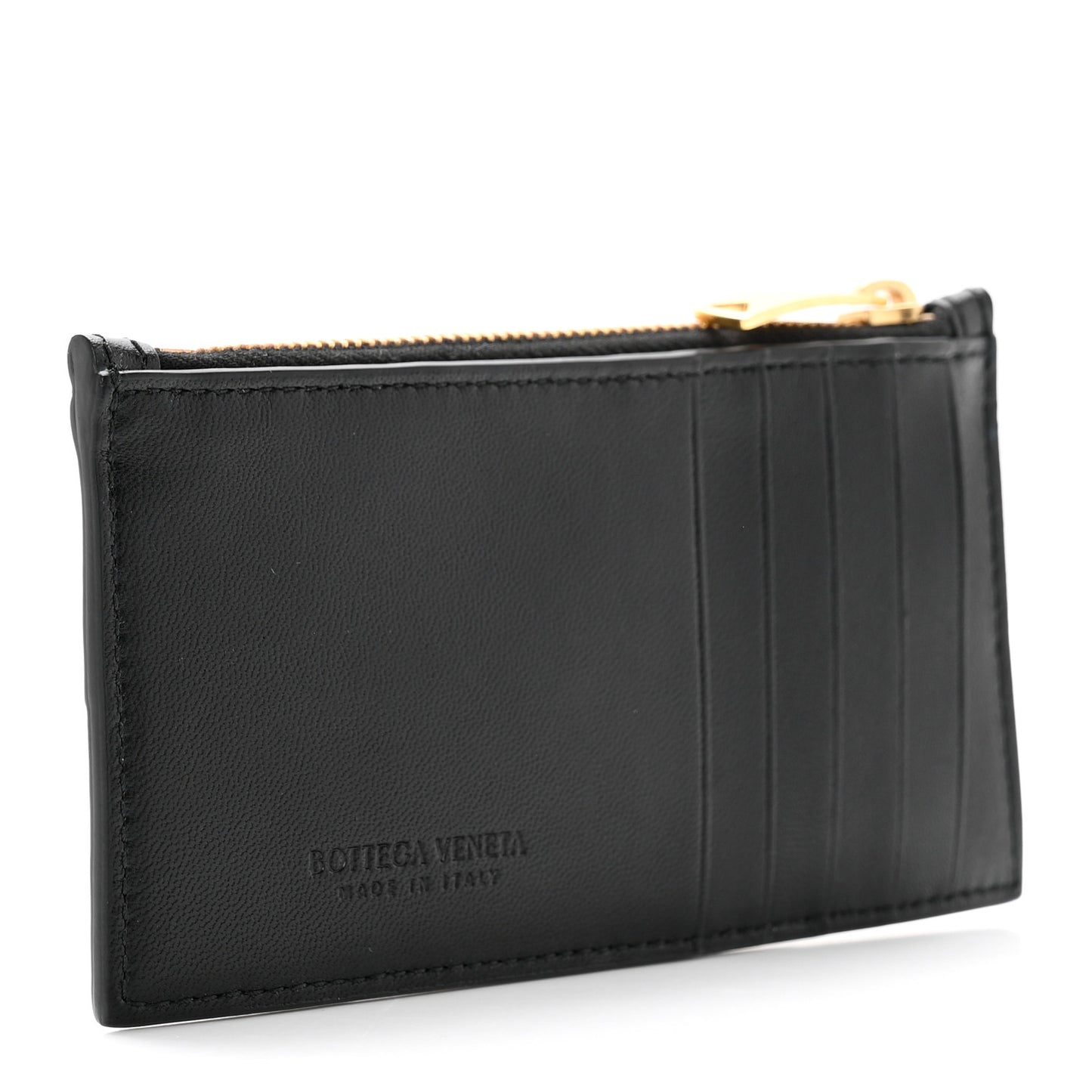Nappa Maxi Intrecciato Large Zip Wallet Black