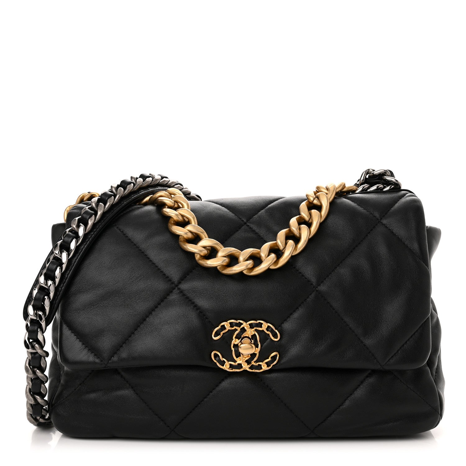 Chanel Lambskin Quilted Large Chanel 19 Flap Black 1 of 10