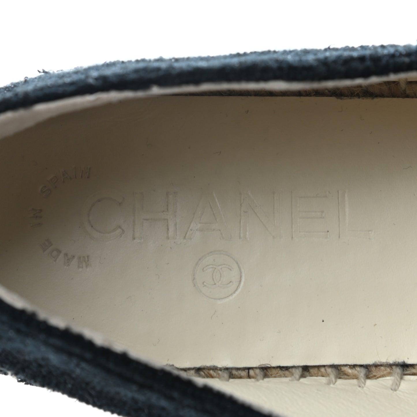 Fabric Patent Calfskin CC Espadrilles 41 Black