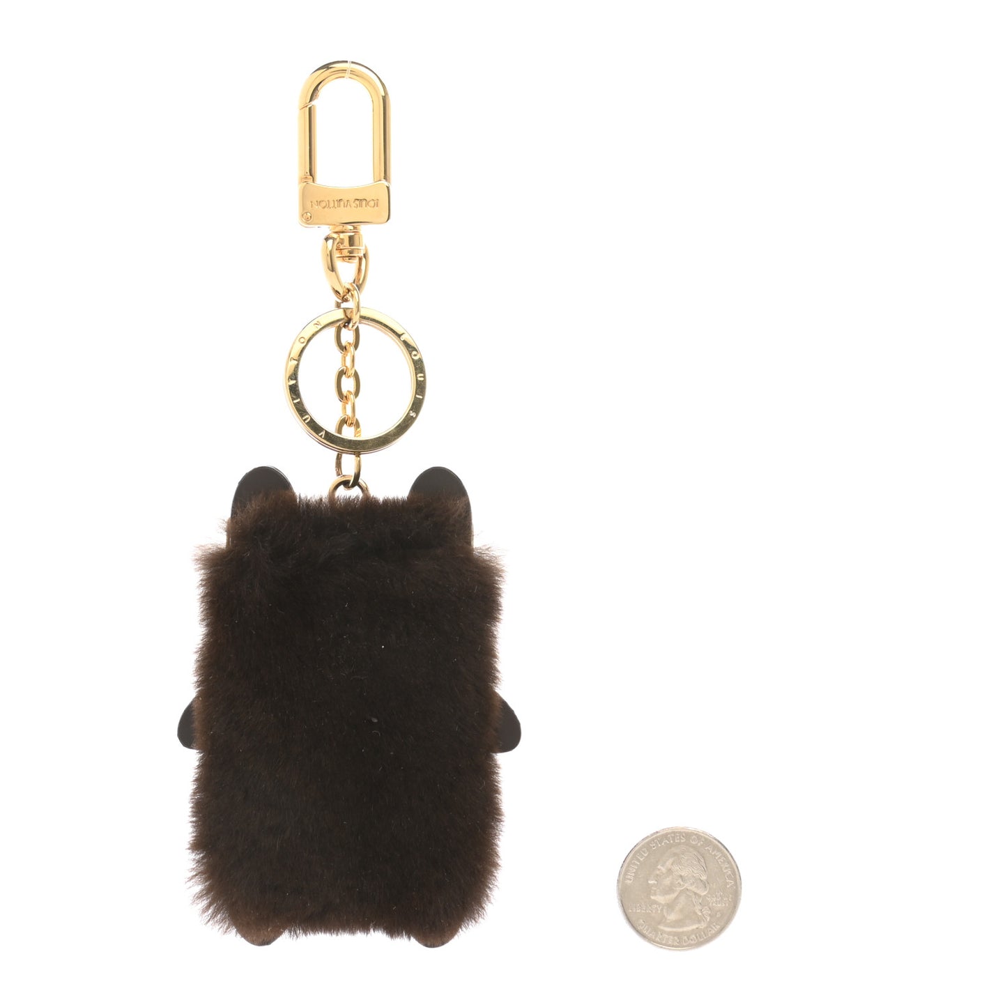 Wild Fur Monogram Eye-Trunk Bear Bag Charm