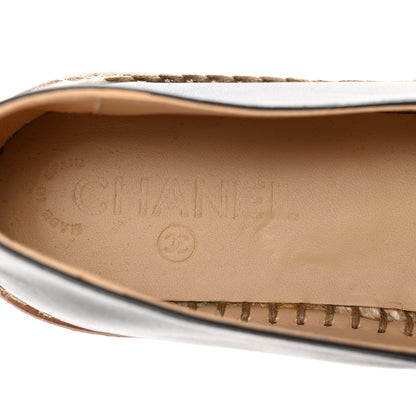 Chanel Lambskin CC Espadrilles 38 Grey Black 6 of 13