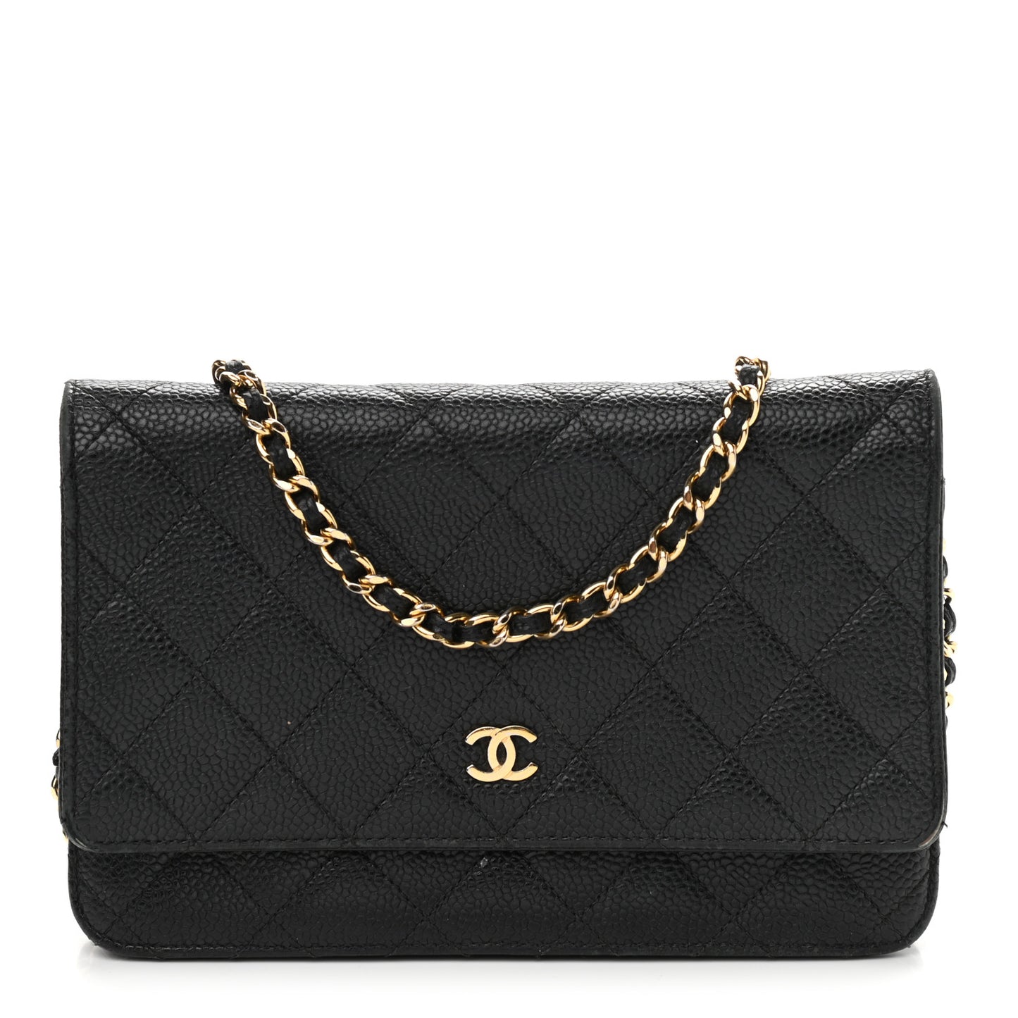 Caviar Quilted Wallet On Chain WOC Black