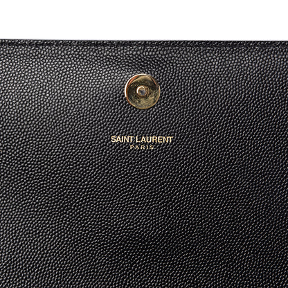 Saint Laurent Grain De Poudre Monogram Cassandre Clutch Black 6 of 9