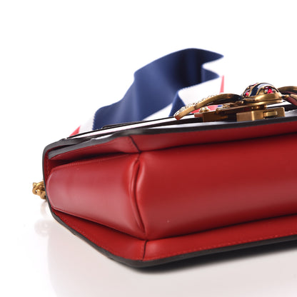 Gucci Calfskin Sylvie Web Queen Margaret Shoulder Bag Blue Agata Hibiscus Red Mystic White 5 of 14