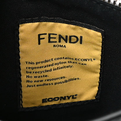 Fendi Nylon Vitello Cover Logo Embossed Mini Peekaboo I SEE U Satchel Black White 7 of 12