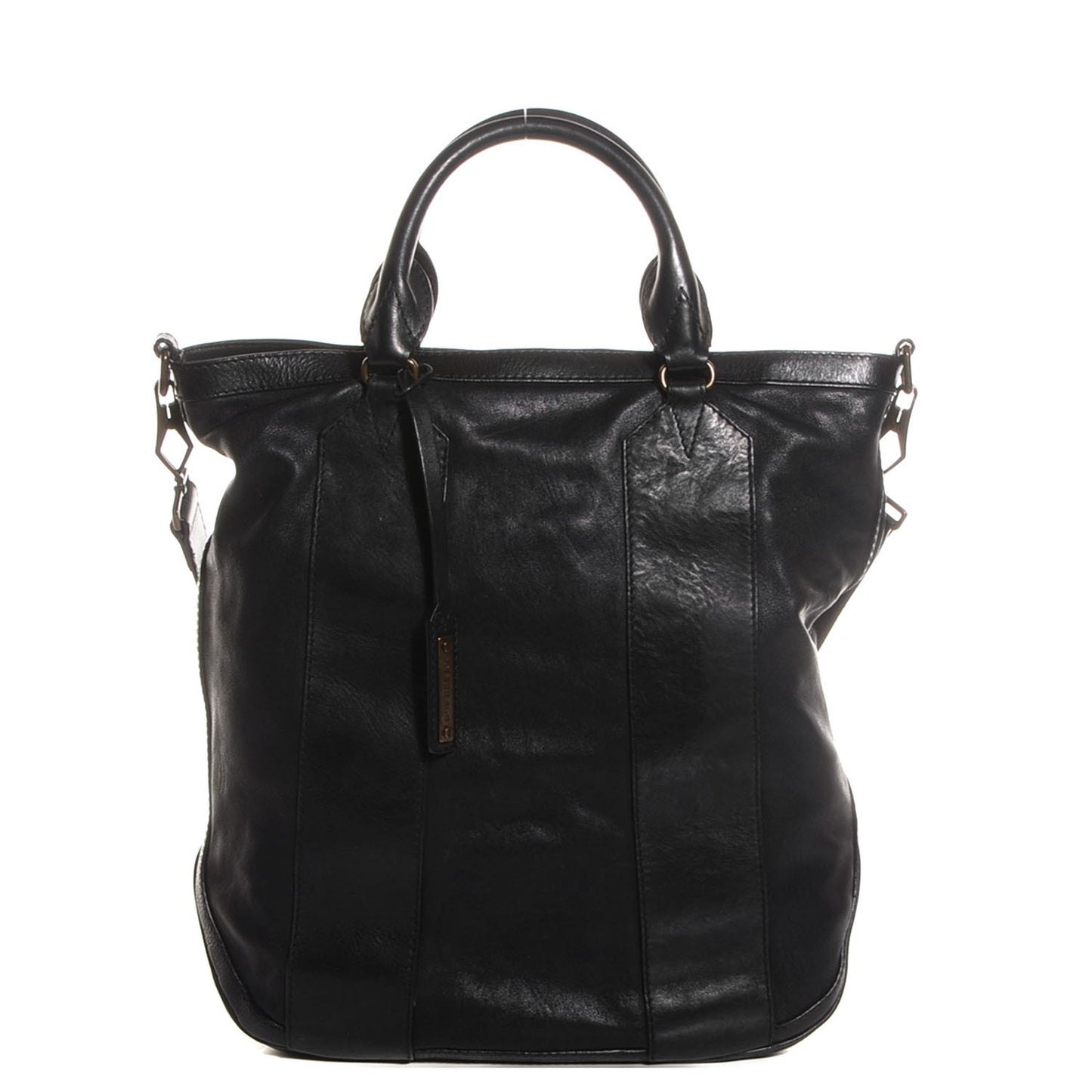 Vintage Washed Sheepskin Medium Bonington Tote Black