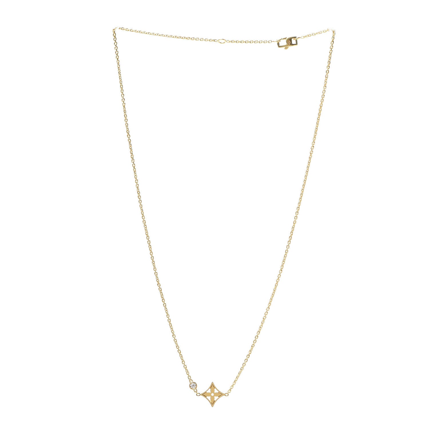Louis Vuitton 18K Yellow Gold Diamond Idylle Blossom Pendant Necklace 3 of 6