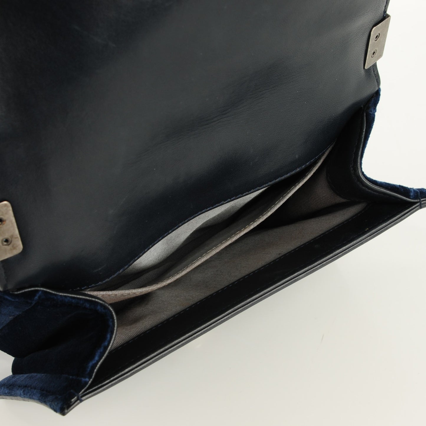 Velvet Quilted Small Boy Flap Navy