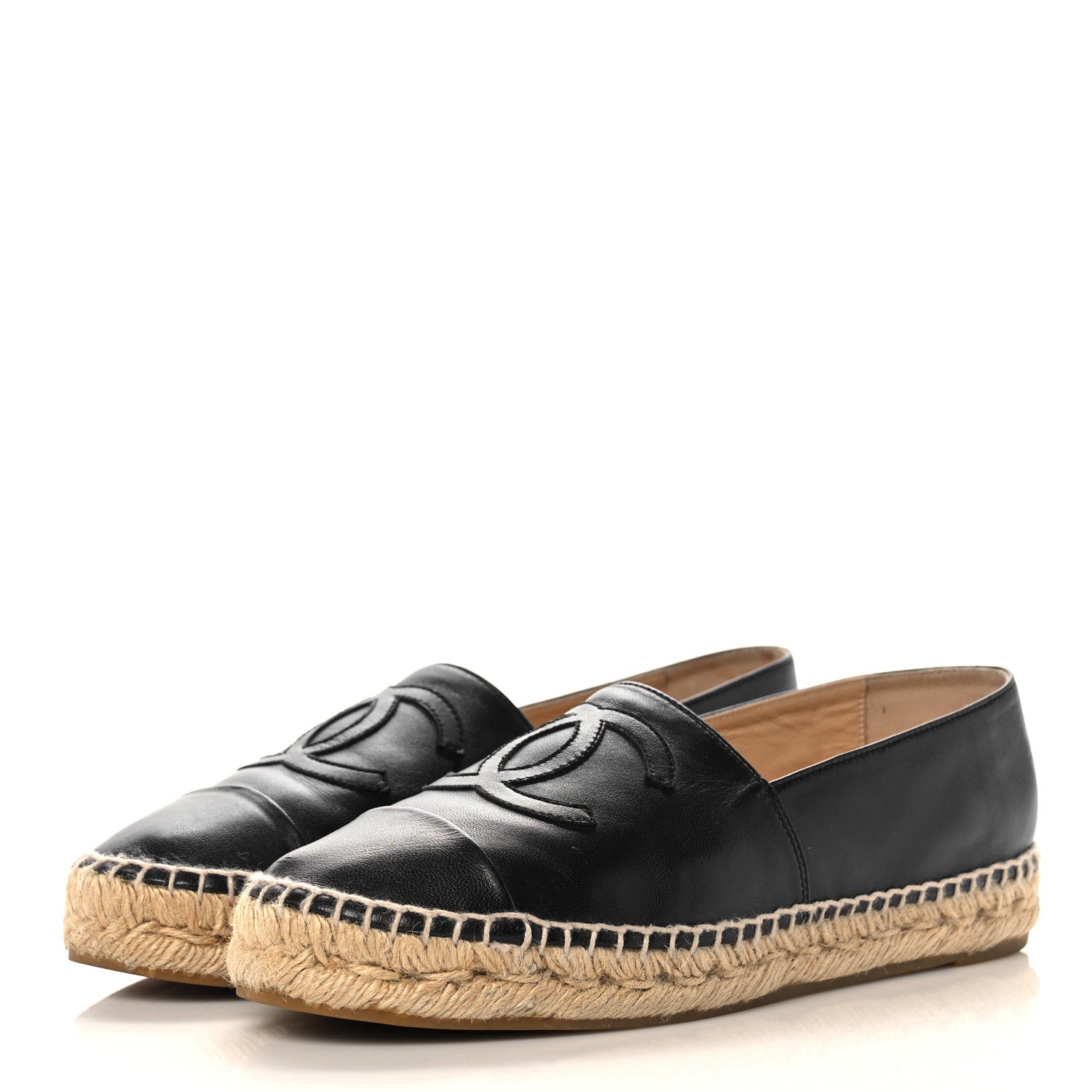 Chanel Lambskin CC Espadrilles 38 Black 3 of 10
