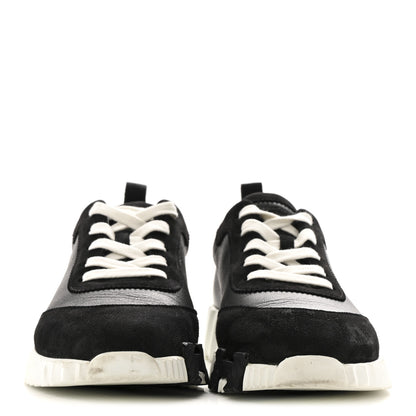 Hermes Goatskin Suede Goatskin Bouncing Sneakers 39 Black 3 of 12