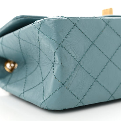 Chanel Aged Calfskin Quilted 2.55 Reissue Mini Flap Blue 9 of 10