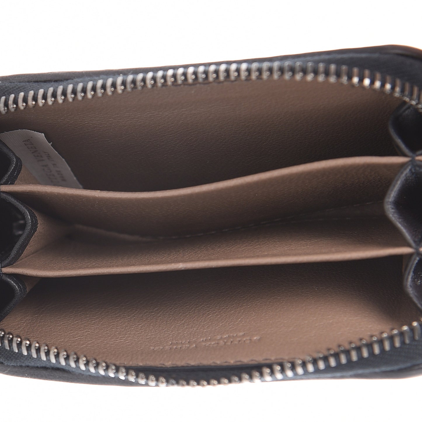 Nappa Intrecciato Zip Around Card Holder Black