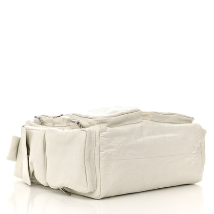 Balenciaga Agneau Arena Superbusy Large Sling Zip Shoulder Bag Optic White 4 of 9