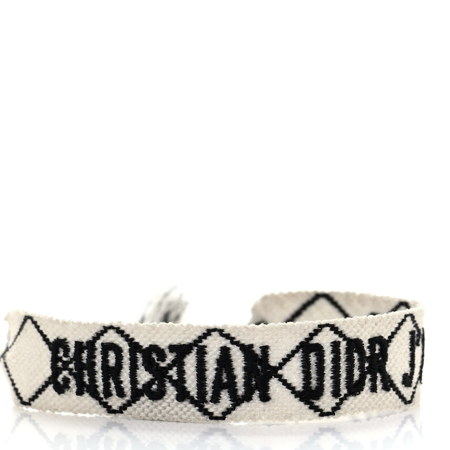 Woven Cotton J'Adior Friendship Bracelet White Black