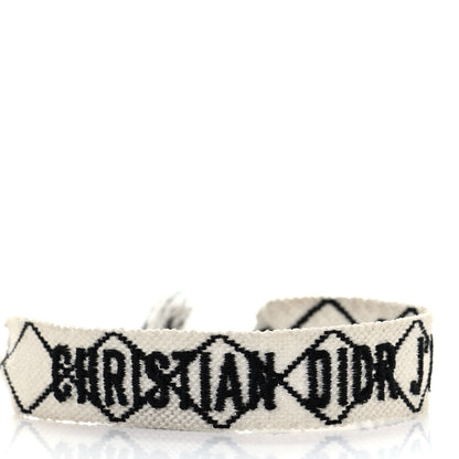 Christian Dior Woven Cotton J'Adior Friendship Bracelet White Black 4 of 4