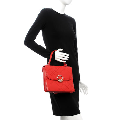 Versace Calfskin Embroidered Medium DV One Red 3 of 7
