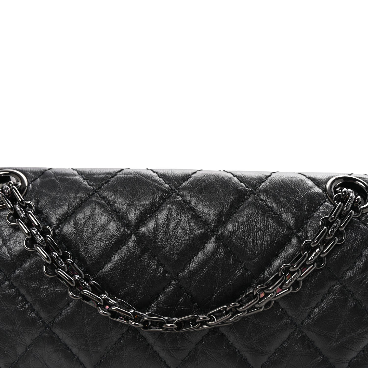 Chanel Aged Calfskin Quilted 2.55 Reissue Mini Flap So Black 8 of 10