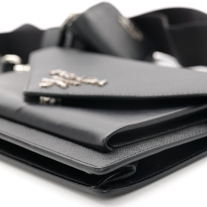 Prada Saffiano City Calf Mini Envelope Bag Black 12 of 12