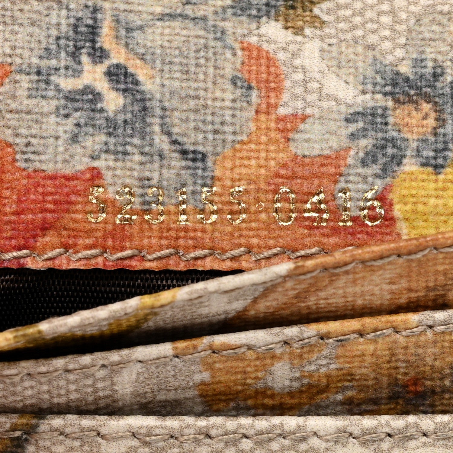 Gucci GG Supreme Monogram Water Flora Web Ophidia Card Case Beige White Multicolor 7 of 8