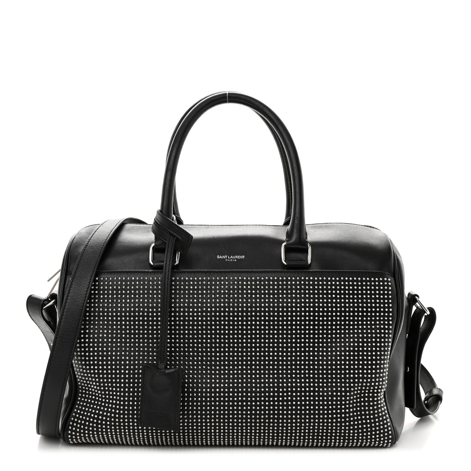 Saint Laurent Calfskin Studded Classic Duffle 6 Black 1 of 12