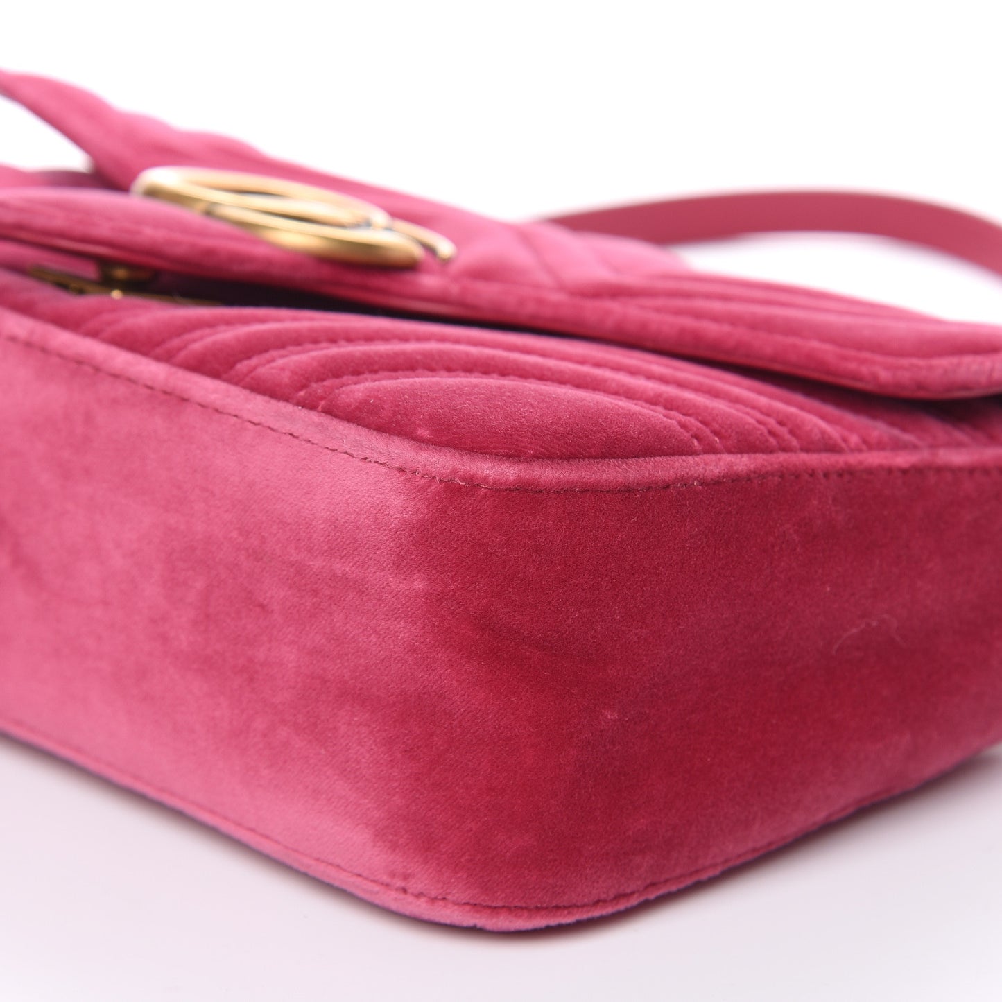 Velvet Matelasse Small GG Marmont Shoulder Bag Light Raspberry Rose